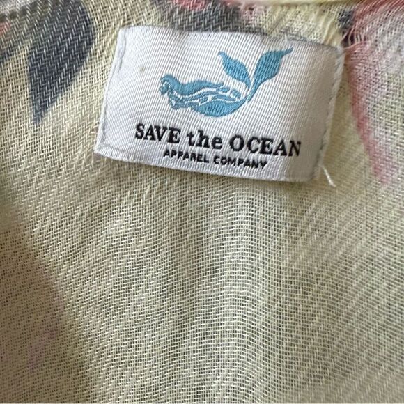 Save The Ocean Lightweight Floral Animal Print Cardigan Kimono Cover Up NWOT - Picture 7 of 9